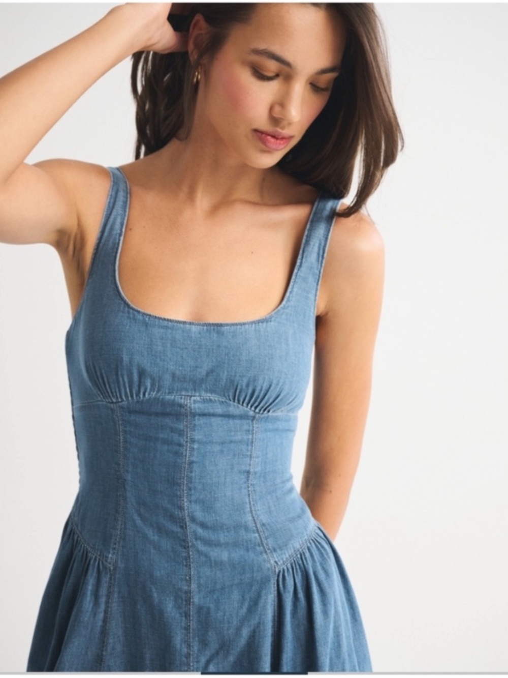 Abercrombie & fitch bra free Dylan midi chambray dress - Picture 3 of 6
